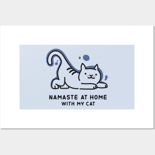 NAMASTE AT HOME WITH MY CAT Posters and Art